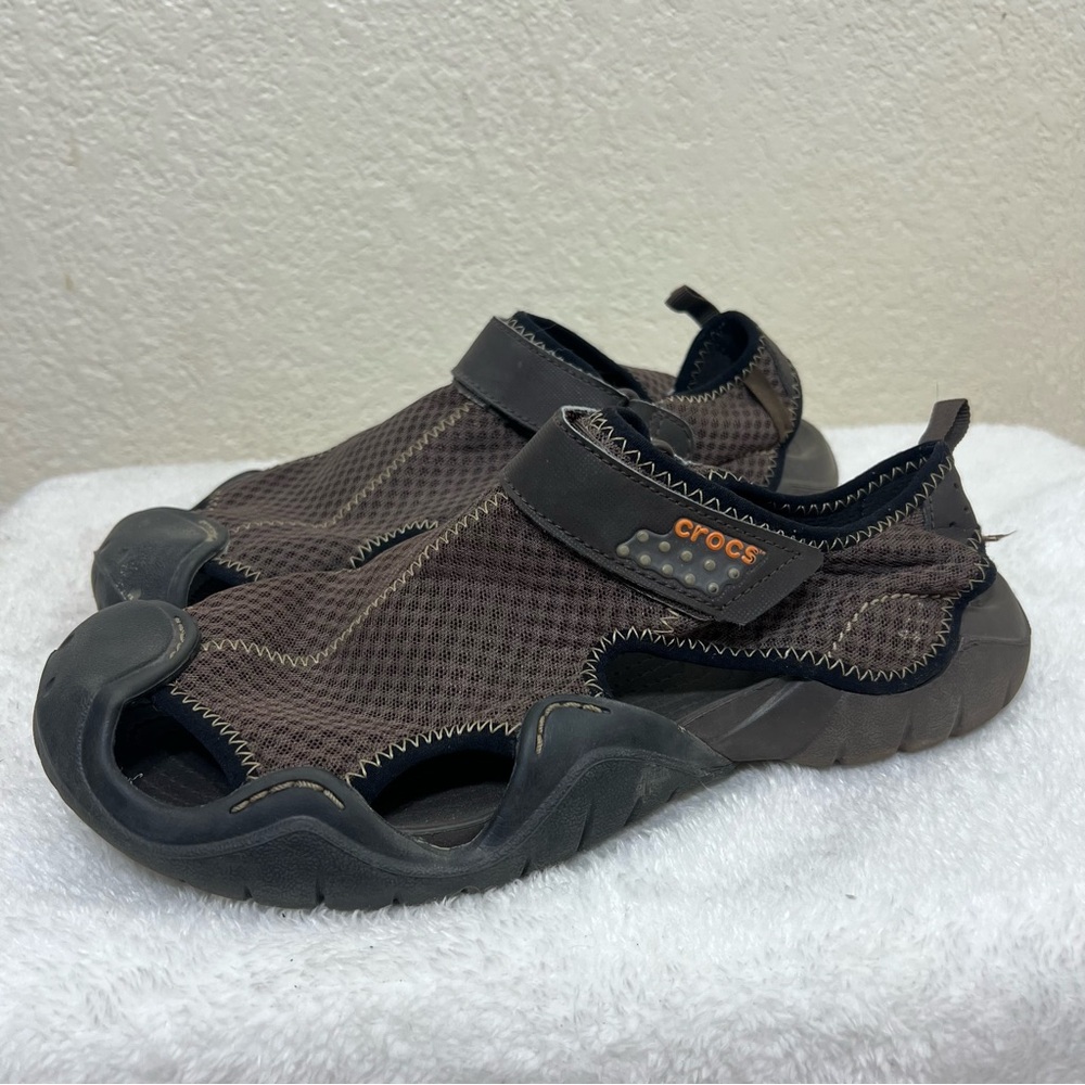 Crocs Men’s Shiftwater Mesh Water Sandals Shoes Brown 15041 Size 10